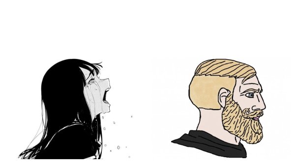 Бородатый мужик и баба Мем