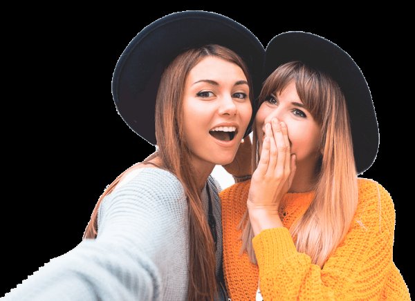 Две девушки шепчутся