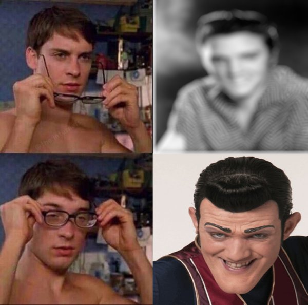 С человеком пауком и очками