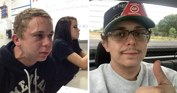 Парень с наряжённым лицом