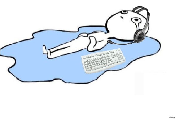 Человечек лежит в слезах