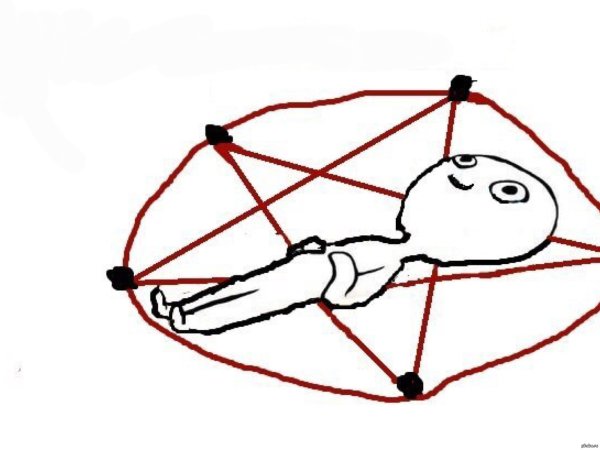 Нарисованный человечек лежит