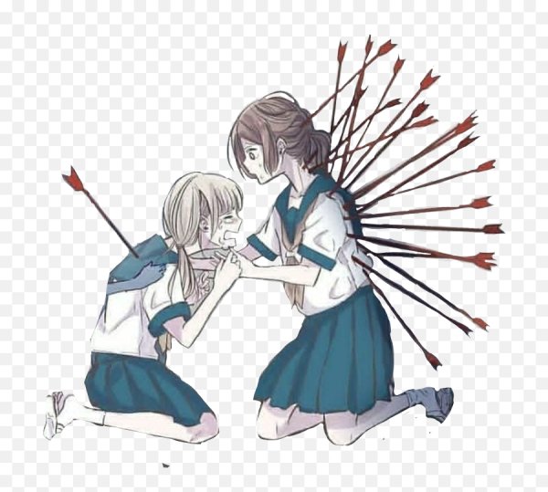 Аниме девушка с ножом в спине