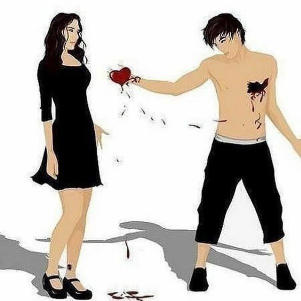 Парень отдает свое сердце девушке