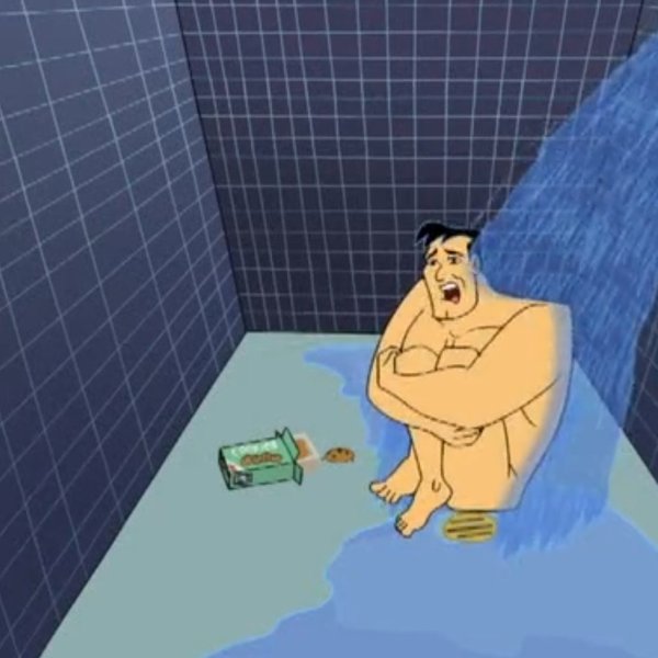 Плачет под душем