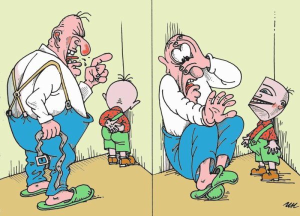 Ребенок в углу карикатура