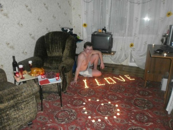 Смешной романтик в ванной