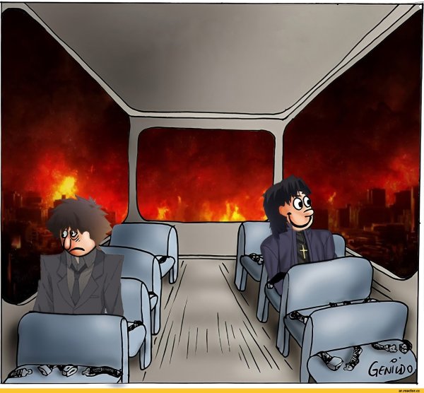 Мужик в автобусе аниме