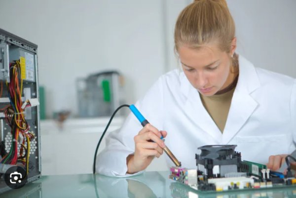 Паяльник в руке