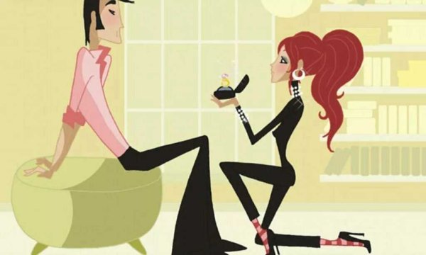 Мужчина делает предложение женщине