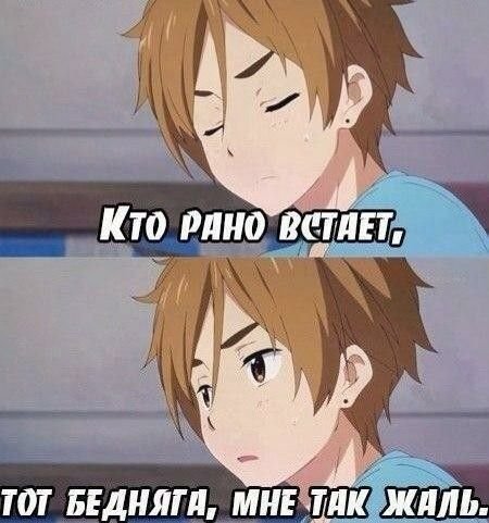 Аниме мемы про утро