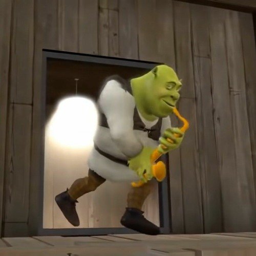 Шрек играющий на саксофоне