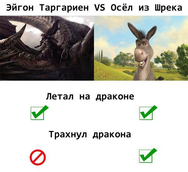 Шрек дракон и осел