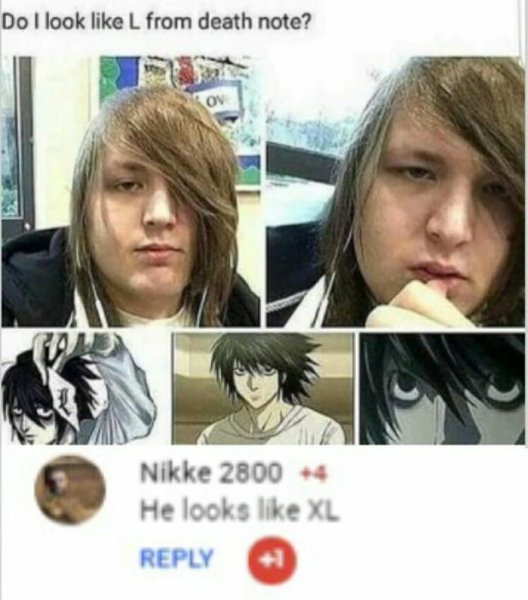 Я похож на л из тетради смерти Мем