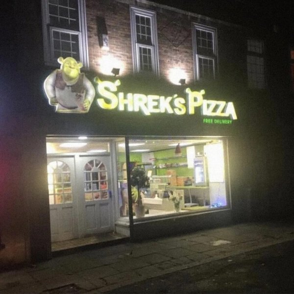 Пицца в виде Шрека