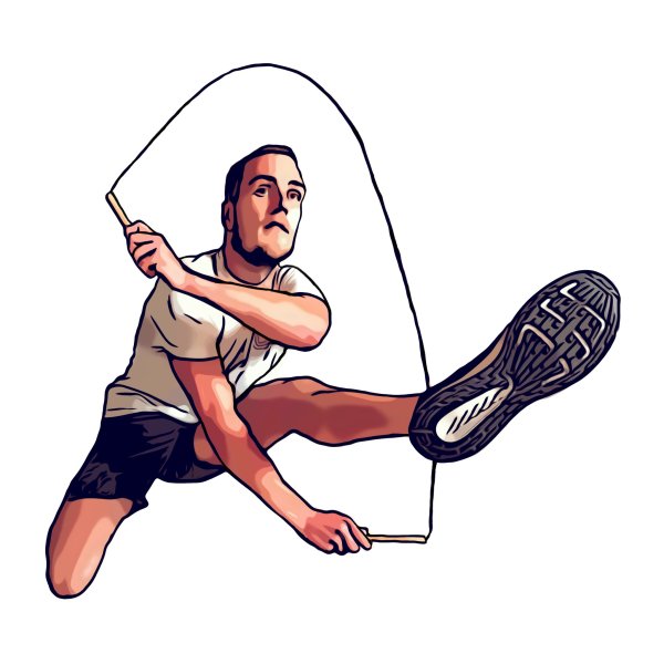 Чел прыгает на скакалке аниме