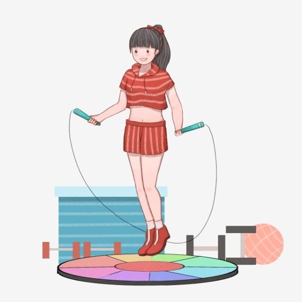 Аниме девочка прыгает через скакалку