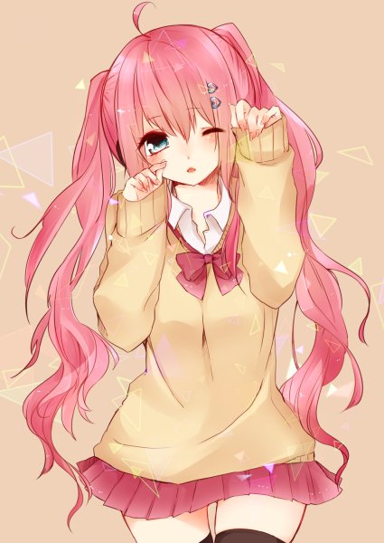 Аниме девушка с розовыми волосами