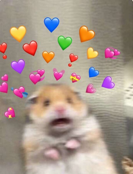 Милый хомячок с сердечком