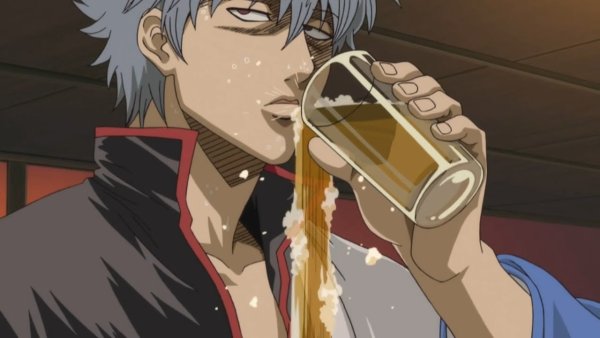 Гинтоки Саката пьет