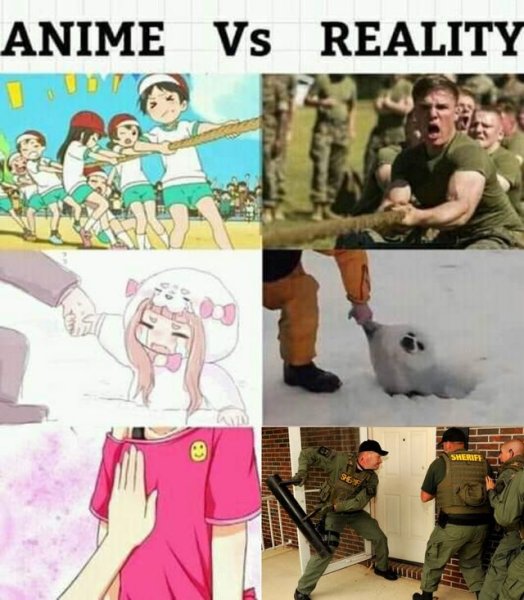 Аниме vs реальность мемы