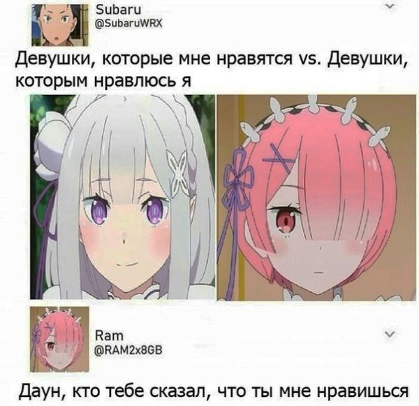 Ре Зеро Субару мемы