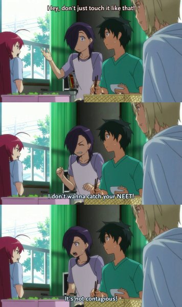 Аниме мемы сатана на подработке