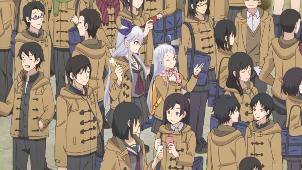 Аниме герой в толпе