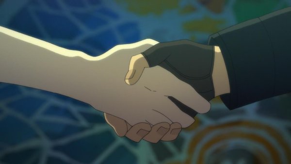 Аниме жмут руки