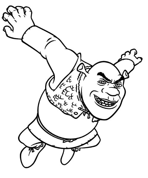 Раскраска Шрек и Фиона