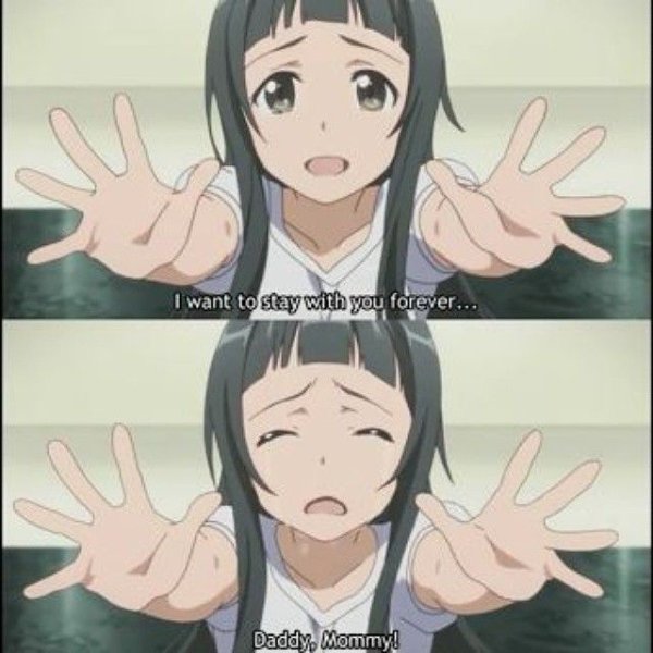 Аниме девочка просит