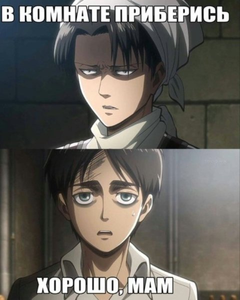 Аниме мемы атака титанов Леви