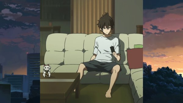 Уставший аниме персонаж