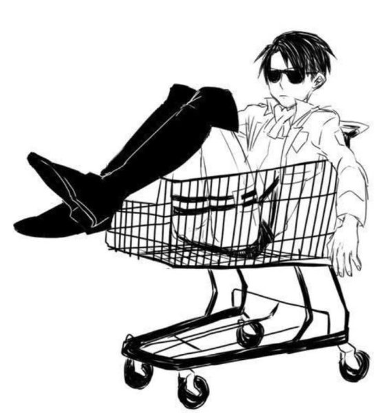 Леви Аккерман арт чб