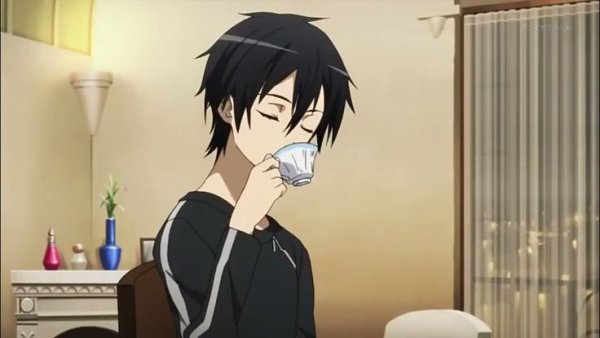 Кирито кун пьёт чай