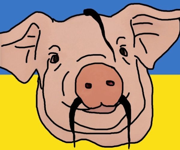 Свинья на украинском фоне