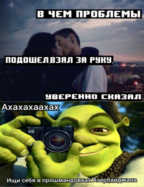 Шрек с фотоаппаратом Мем