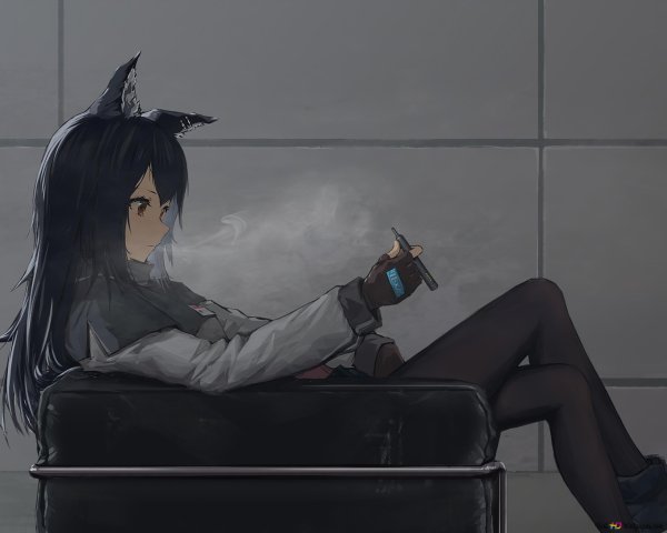 Аниме девушки курят