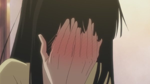 Аниме девушка сильно смущается