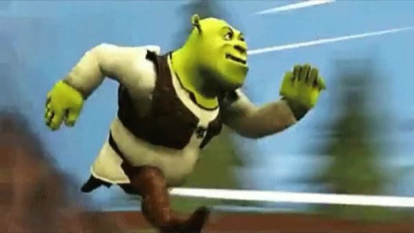 Шрек бегает