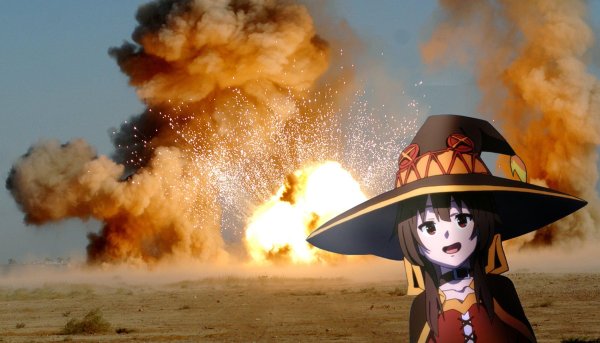 Мегумин взрывает замок