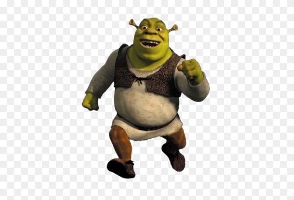 Шрек на прозрачном фоне