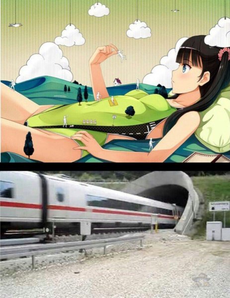 Поезд в тоннель прикол