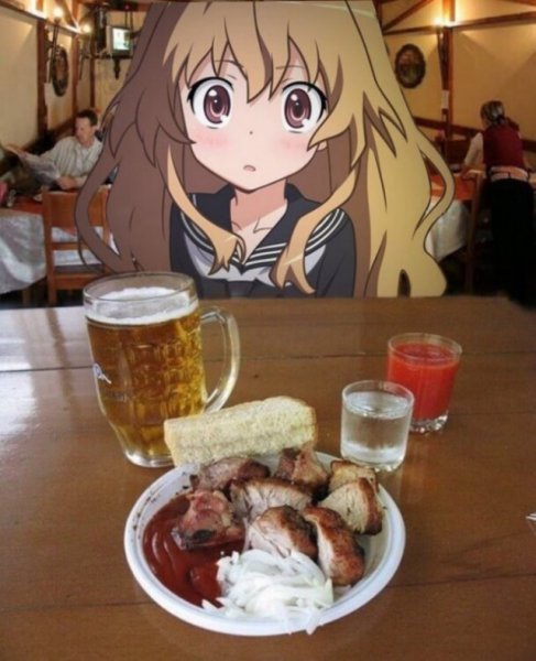 Аниме тян с пивом