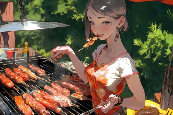 Еда шашлыки в аниме