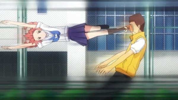 Удар ногой аниме