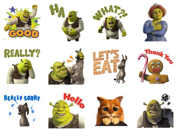 Стикеры Шрек