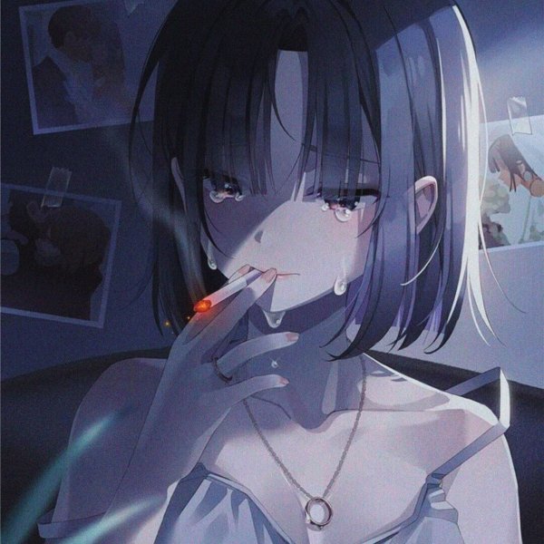 Аниме девушка с сигаретой