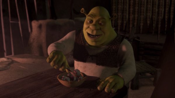 Шрек ест