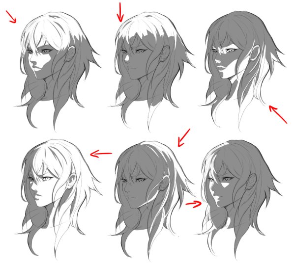 Аниме тень на лице